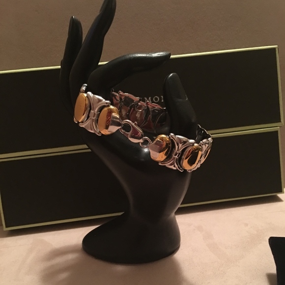 NEW STERLING SILVER WITH 18K GOLD OVERLAY BRACELET - Picture 7 of 8